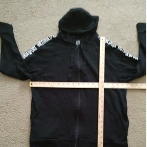 Victoria Sport Black Full Zip Hoodie Athletic Logo Tape Women's